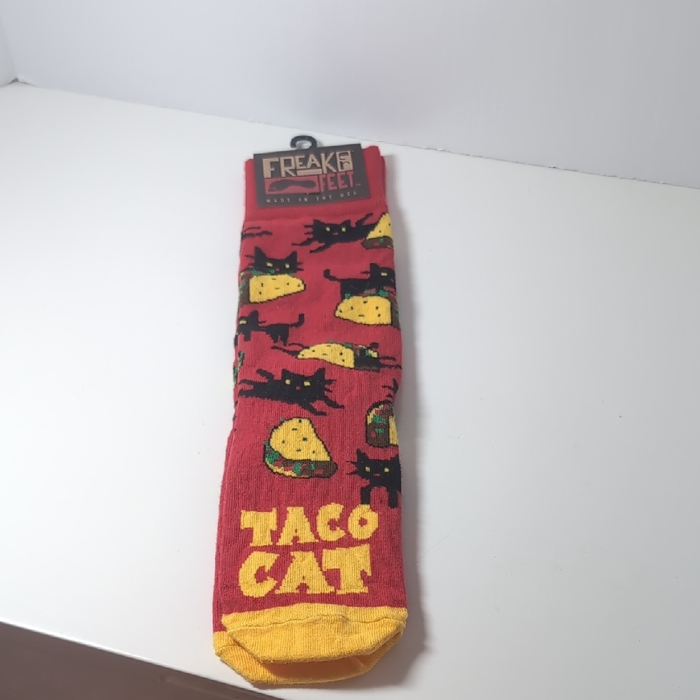 NEW! Freaker Feet Taco Cat Adult Socks